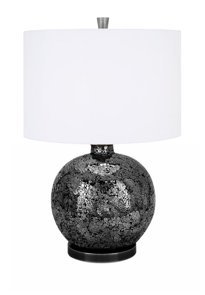 Urban Designs Euro Handcrafted Grey Cracked Glass Mosaic Table Lamp