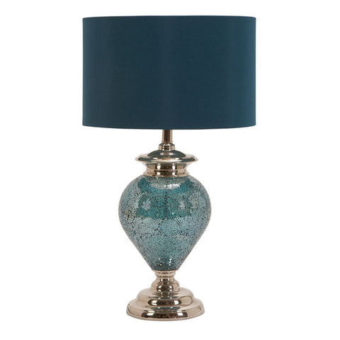 Casa Cortes Handcrafted Artisan Metal Mosaic Blue Table Lamp