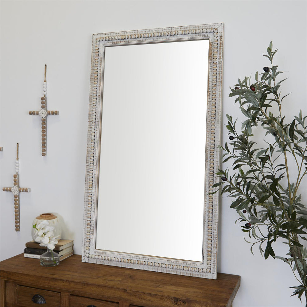 Urban Designs 48" x 28"  Whitewashed Wood Frame Wall Mirror