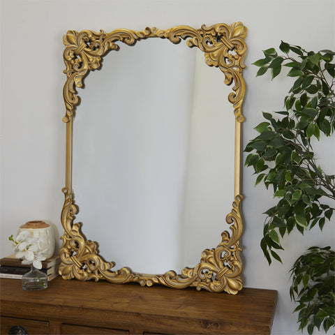 Urban Designs Venice 40" x 29" Gold Frame Rectangular Wall Mirror