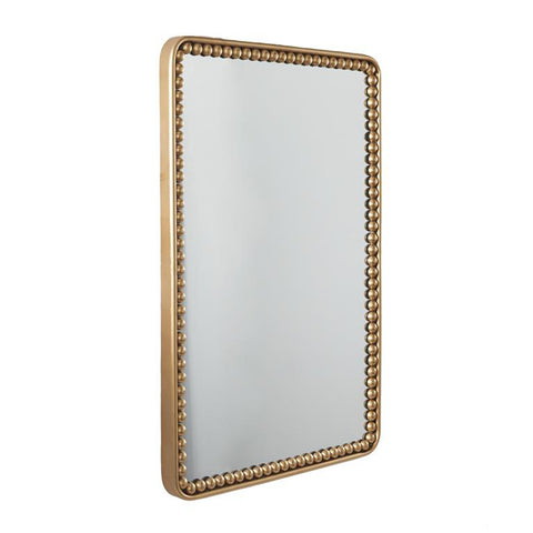 Urban Designs Beaded Beauty Gold Metal Frame Wall Mirror