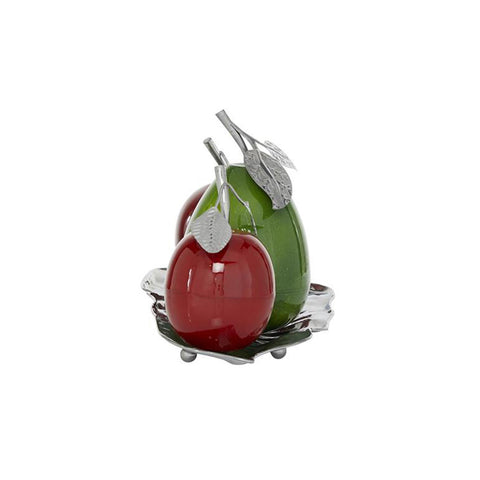 Urban Designs Delhi Glazed Metal Artificial Fruit Centerpiece Decor - Green Red