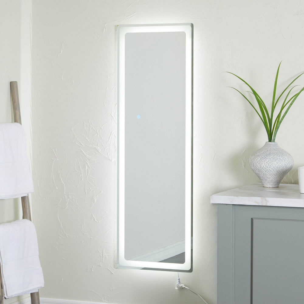 Urban Designs Elegant Glow 59" x 20" LED Bathroom Wall Mirror with Defogger