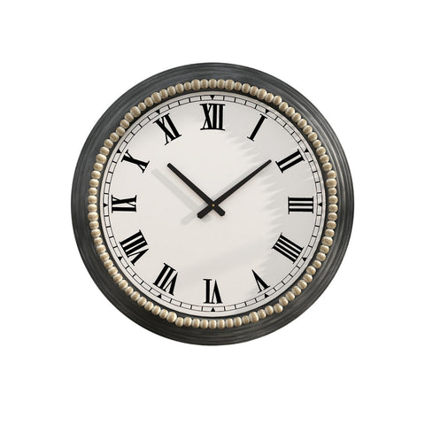 Urban Designs Timeless Elegance 22" Open-Faced Round Black And White Metal Wall Clock