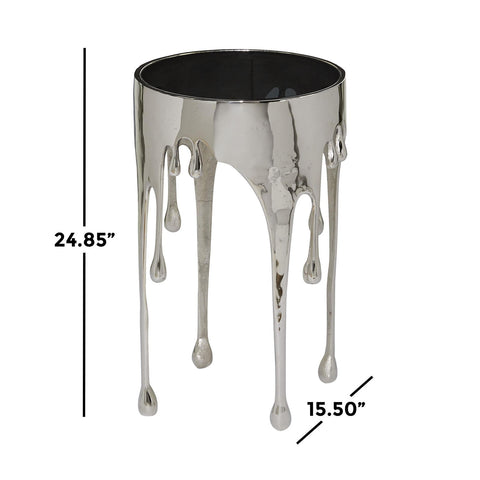 Urban Designs Melting Metal 25-Inch Metallic Drip Design Accent Table