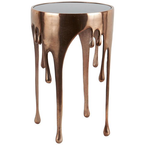 Urban Designs Melting Metal 25-Inch Metallic Drip Design Accent Table