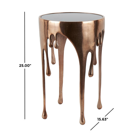 Urban Designs Melting Metal 25-Inch Metallic Drip Design Accent Table