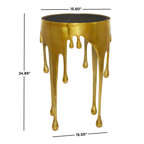 Urban Designs Melting Metal 25-Inch Metallic Drip Design Accent Table