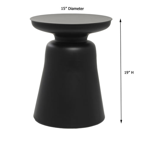 Urban Designs Bellflower 19" H x 15" W Metal Round Accent Table - Black