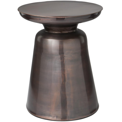 Urban Designs Bellflower 19" H x 15" W Metal Round Accent Table - Copper