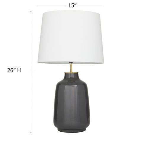 Urban Designs Crestview Modern Glazed Ceramic Table Lamp - Grey