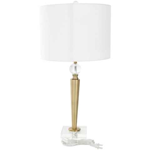 Urban Designs Vienna Brass and Glass Column Table Lamp with Full Spectrum