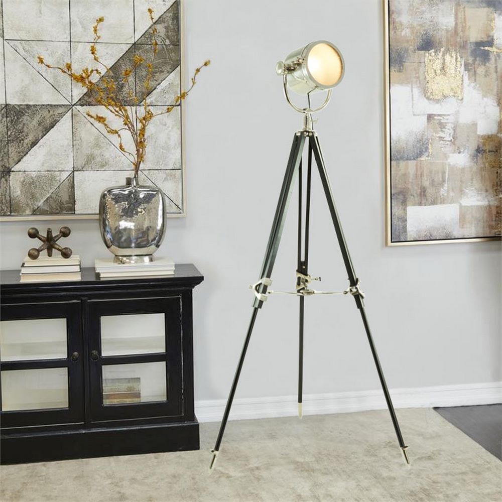 Urban Designs Hollywood Studio Celeblight 67" High Spot Light Tripod Floor Lamp - Silver