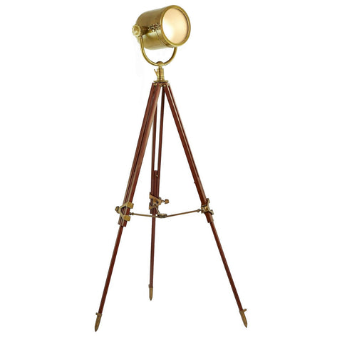 Urban Designs Hollywood Studio Celeblight 67" High Spot Light Tripod Floor Lamp - Brass