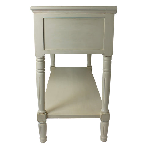 Urban Designs Avila Antiqued White Solid Wood 2-Drawer Console Table