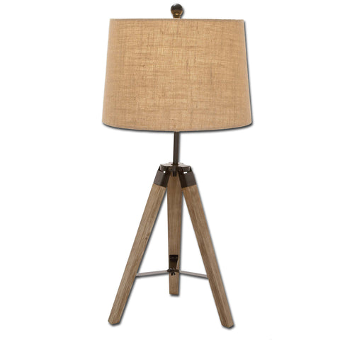 Urban Designs Weathered Wooden Tripod Table Lamps - Set of 2