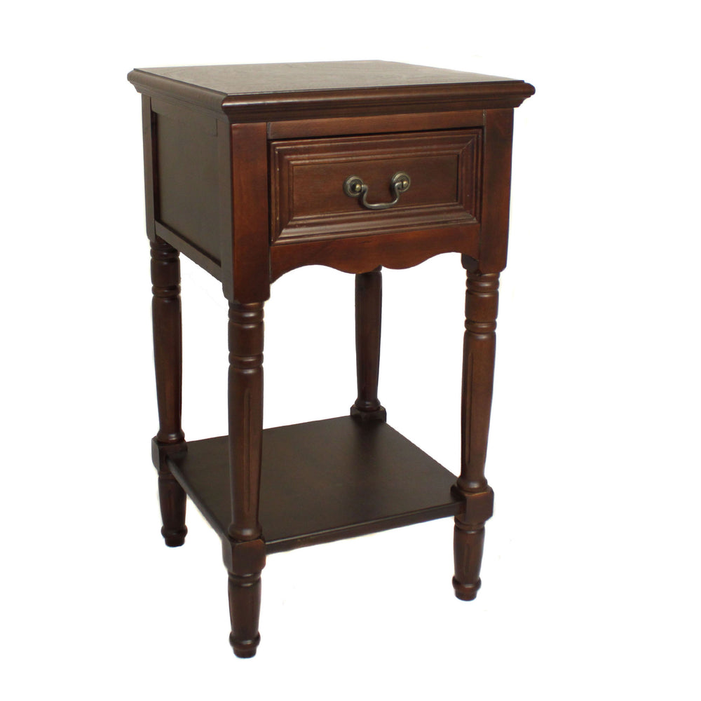 Urban Designs Solid Wood Night Stand Table - Dark Brown