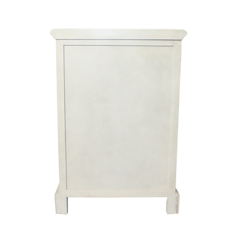 Urban Designs 3-Drawer Solid Wood Night Stand - Antiqued White