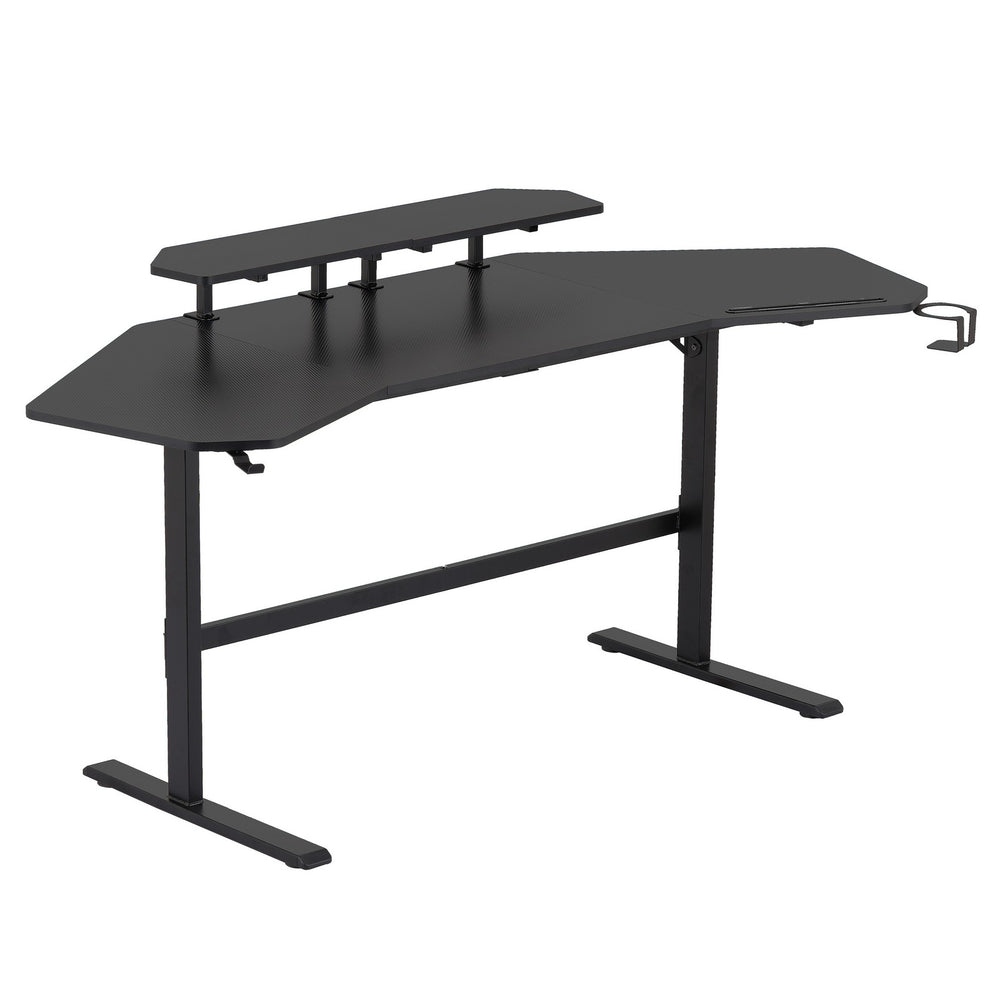 Urban Designs 70.5" Gaming Desk with Adjustable Monitor Shelves