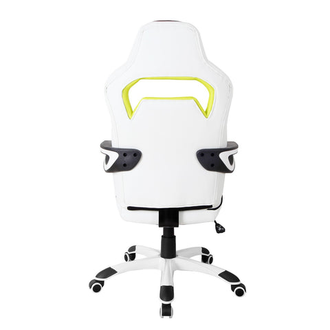 Urban Designs Ergonomic Upholstered Racing Style Home Office Chair - White Black