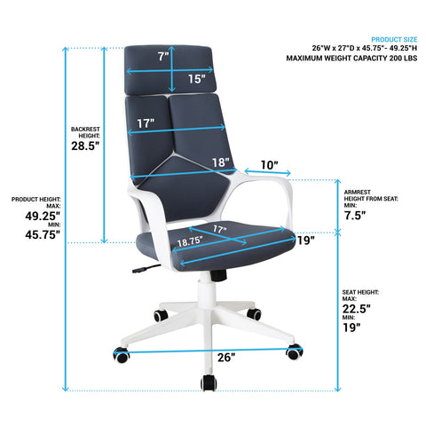 Urban Designs Contemporary High Back Studio Office Chair