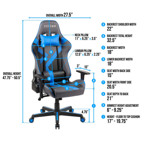 Urban Designs High Back Racer Style Office-PC Gaming Chair