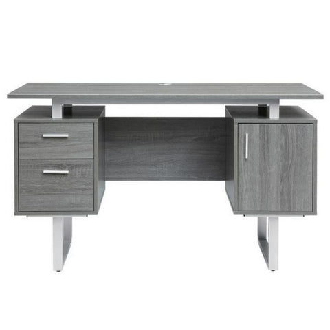 Deluxe Stylish Modern Grey Computer Desk with Storage