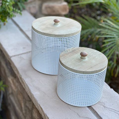 Urban Designs Iron Mesh Decorative Canisters - 2 Piece Set