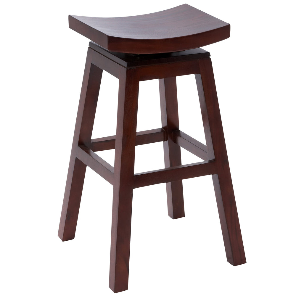 Urban Designs 30" Solid Wood Swivel Bar Stool - Dark Cherry Brown