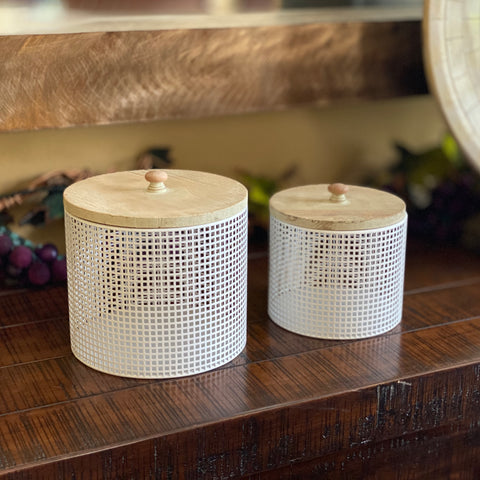 Urban Designs Iron Mesh Decorative Canisters - 2 Piece Set