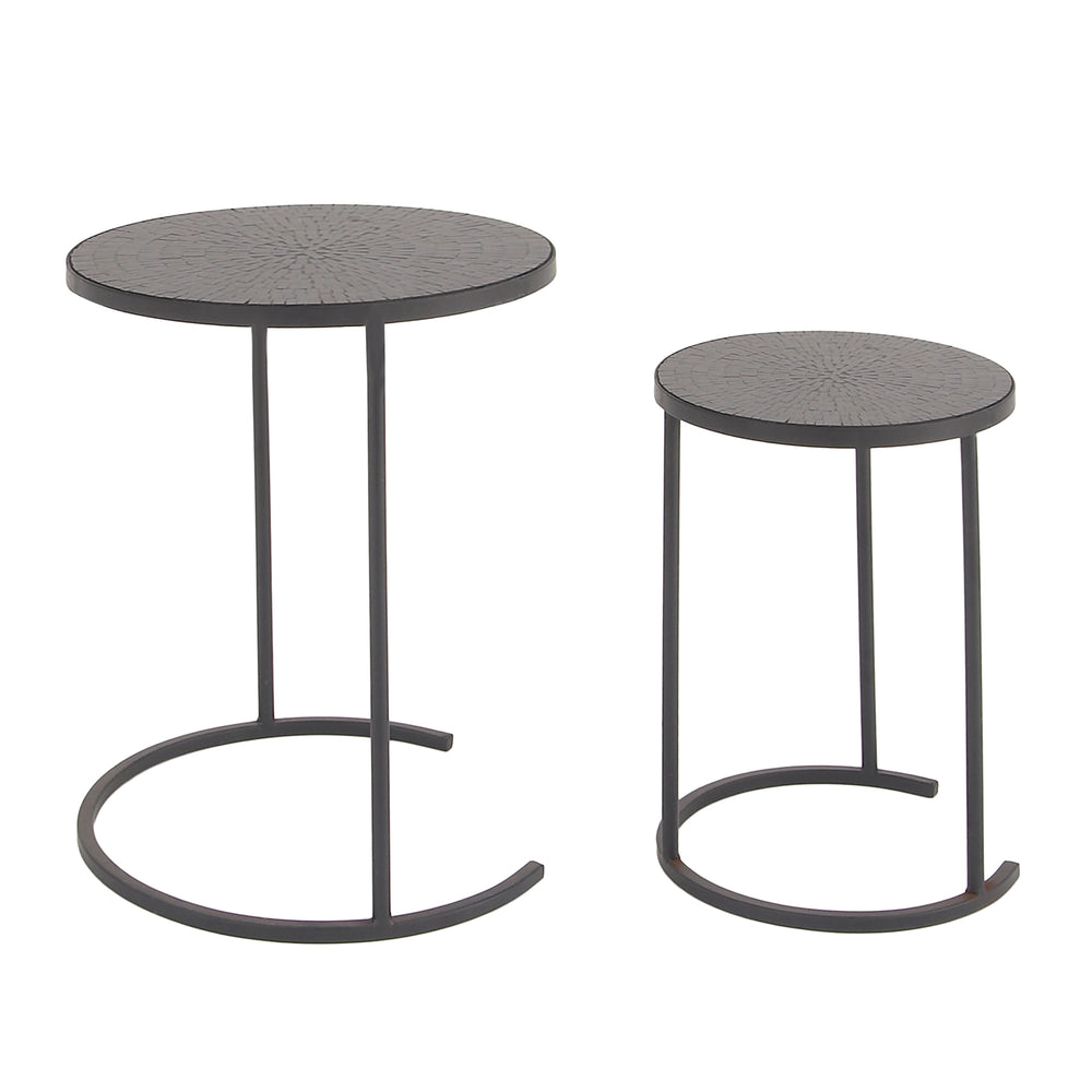 Urban Designs Milano Round Mosaic Nested Accent Tables - Set of 2