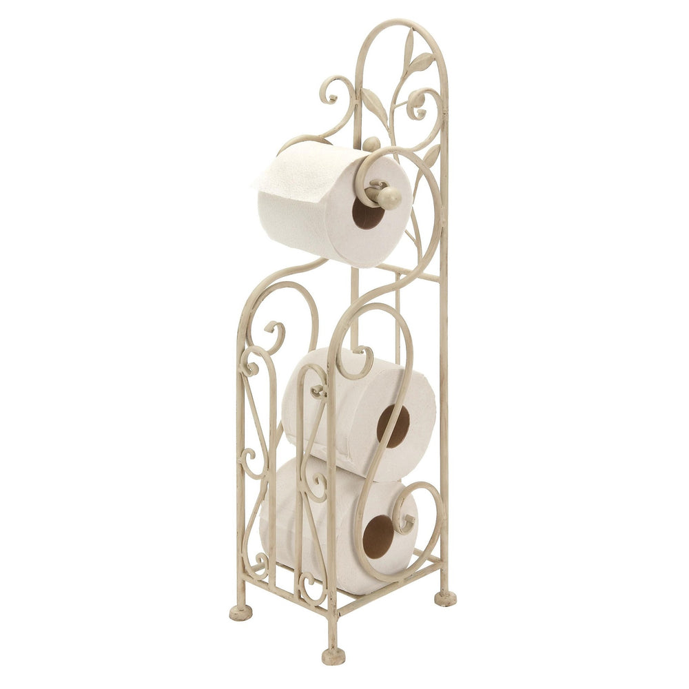 Urban Designs Freestanding 3-Roll Bath Toilet Paper Holder - Antique White