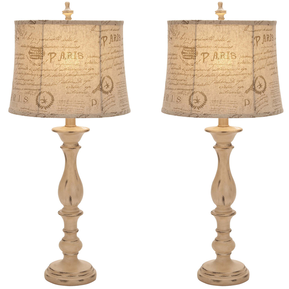 Urban Designs French Connection Candlestick Style 34" Table Lamp - Set of 2