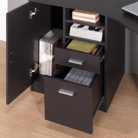 Urban Designs Office Desk with Storage - Espresso