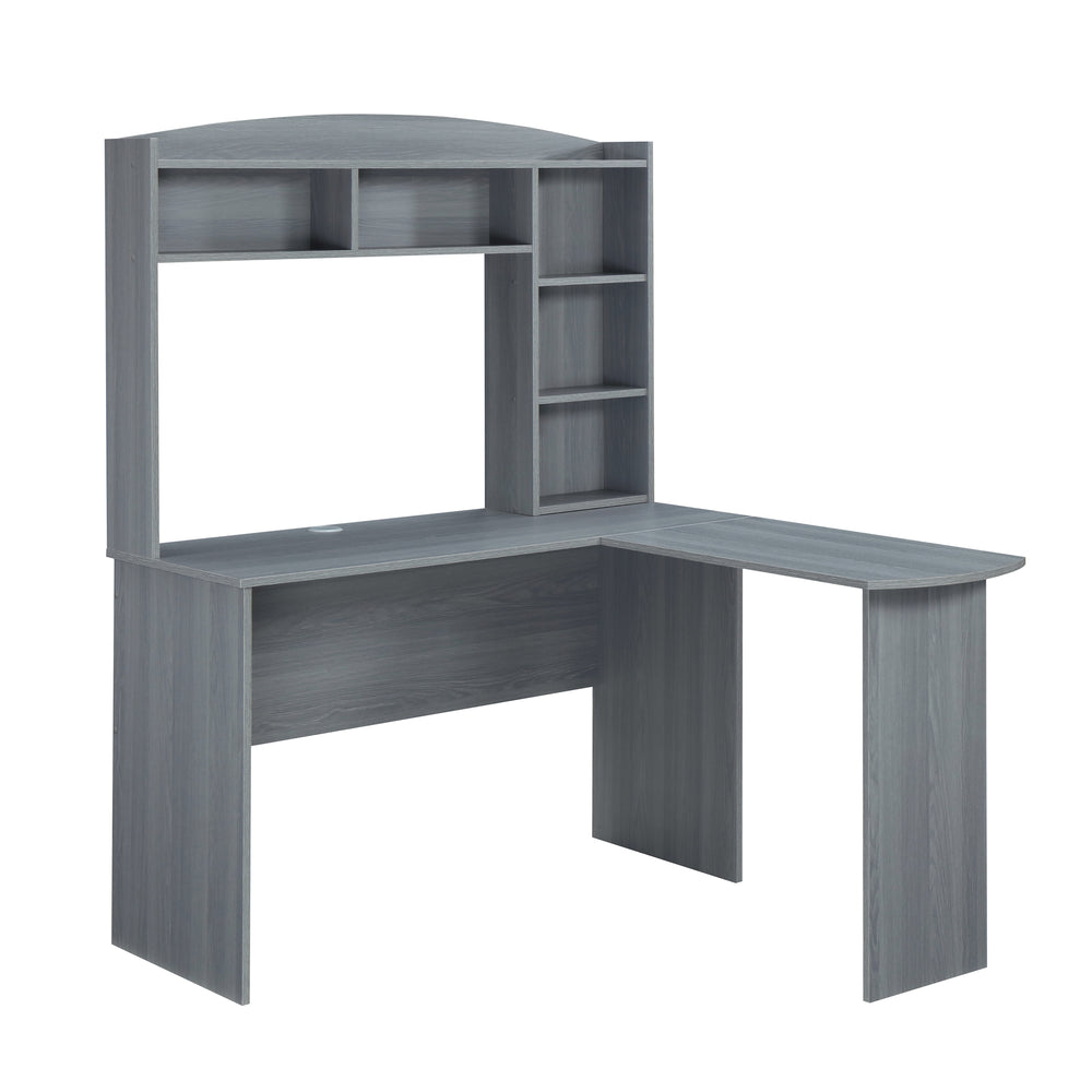 Urban Designs L-Shaped Desk with Hutch - Grey