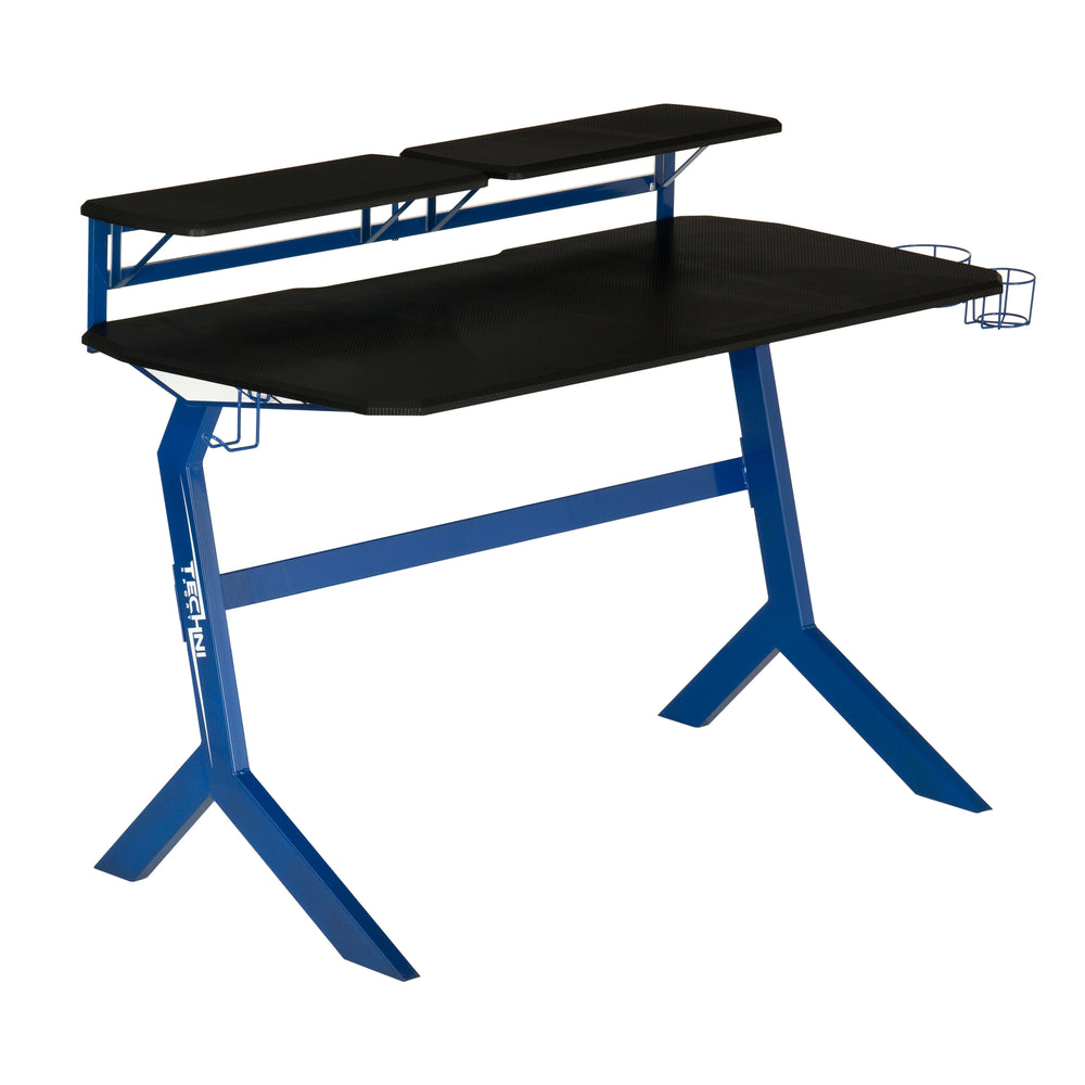 Urban Designs Faux Carbon Fiber Gaming Desk - Blue