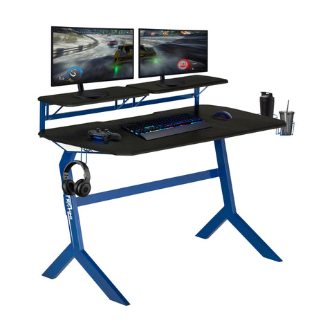 Urban Designs Faux Carbon Fiber Gaming Desk - Blue