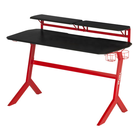 Urban Designs Faux Carbon Fiber Gaming Desk - Red