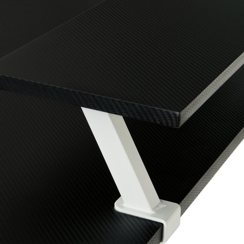 Urban Designs Faux Carbon Fiber L-Shaped Gaming Desk - White